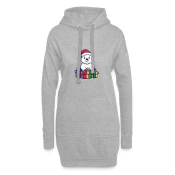 Ours polaire Cadeaux de Noël Ours polaire - Sweat-shirt à capuche long Femme - gris chiné - Devant