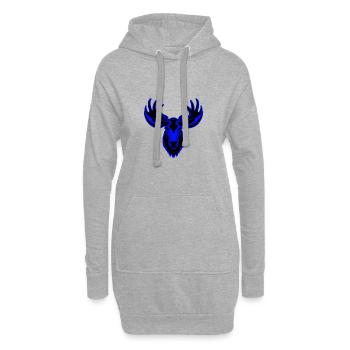 Elch Tier Porträt - Hoodie-Kleid - Grau meliert - Vorne