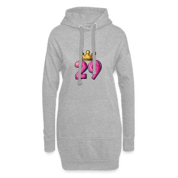29 Number Krone - Hoodie Dress - heather grey - Front
