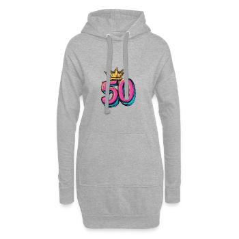 Couronne à 50 chiffres - Sweat-shirt à capuche long Femme - gris chiné - Devant