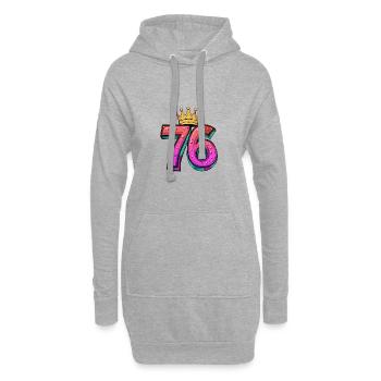 76 Nombre Couronne - Sweat-shirt à capuche long Femme - gris chiné - Devant