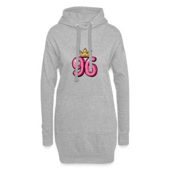 96 Nombre Couronne - Sweat-shirt à capuche long Femme - gris chiné - Devant