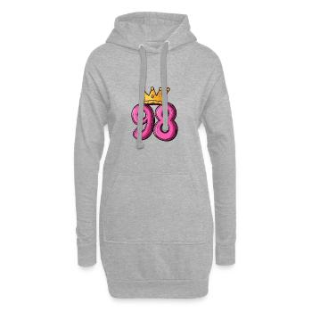 98 Nombre Couronne - Sweat-shirt à capuche long Femme - gris chiné - Devant