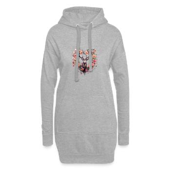 Ersatz Dirndl Hirschgeweih Hirsch - Hoodie-Kleid - Grau meliert - Vorne