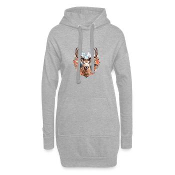 Ersatz Dirndl Hirschgeweih Hirsch - Hoodie-Kleid - Grau meliert - Vorne