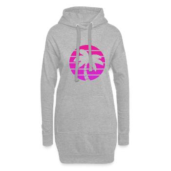 Amateurs de coucher de soleil sur palmier - Sweat-shirt à capuche long Femme - gris chiné - Devant