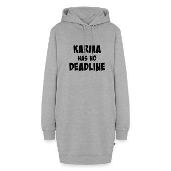 Karma has no deadline - Hoodie-Kleid - Grau meliert - Vorne