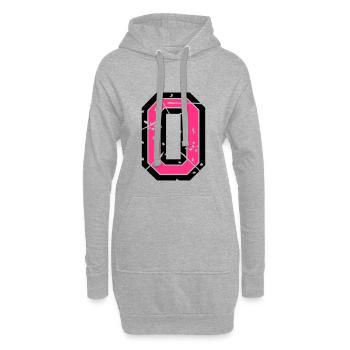 0 Vektor Used Look - Farbwechsel - Hoodie-Kleid - Grau meliert - Vorne