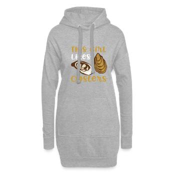 Austern mit Meeresfrüchten, lustiges Sprichwort: - Hoodie-Kleid - Grau meliert - Vorne