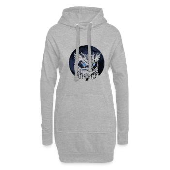 Wald Wildtiere Tier Natur Wildnis Eule - Hoodie-Kleid - Grau meliert - Vorne