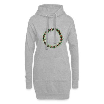 Blumenkranz Herz Blume - Hoodie-Kleid - Grau meliert - Vorne