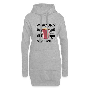Filme und Popcorn Lustiges Zitat Popcorn essen - Hoodie-Kleid - Grau meliert - Vorne