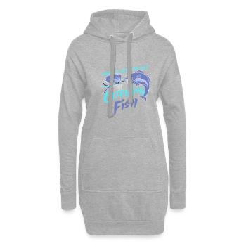 Fischer ist damit beschäftigt, Fische zu fangen - Hoodie-Kleid - Grau meliert - Vorne
