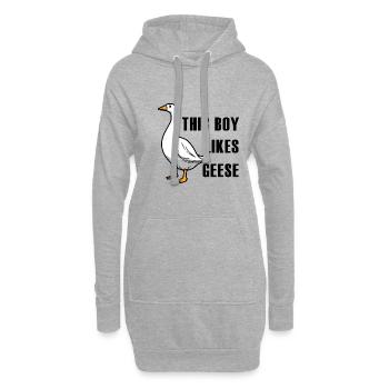 Un garçon aime les oies, la nature, les - Sweat-shirt à capuche long Femme - gris chiné - Devant