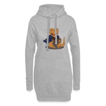 Crested Geckos Coffee Tired Monday Lazy Gecko - Hoodie-Kleid - Grau meliert - Vorne