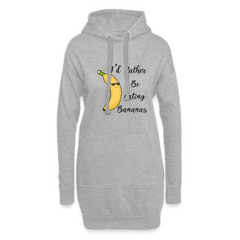 Lustiges Sprichwort „Bananen essen“ - Hoodie-Kleid - Grau meliert - Vorne