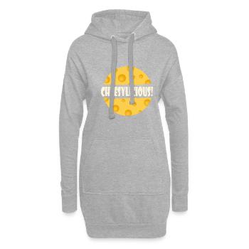 Dire ironique : Cheesylicious Cheese Maker Food - Sweat-shirt à capuche long Femme - gris chiné - Devant
