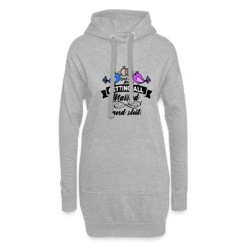 Regardez-moi me marier et merde - Sweat-shirt à capuche long Femme - gris chiné - Devant