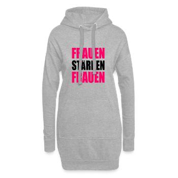 frauen stärken frauen - Hoodie-Kleid - Grau meliert - Vorne