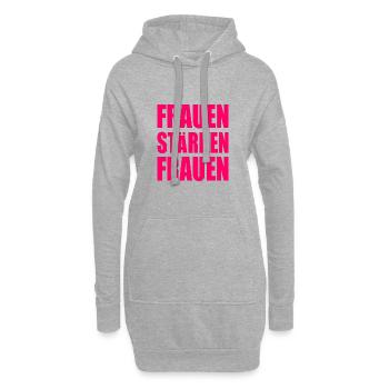 Frauen stärken frauen - Hoodie-Kleid - Grau meliert - Vorne