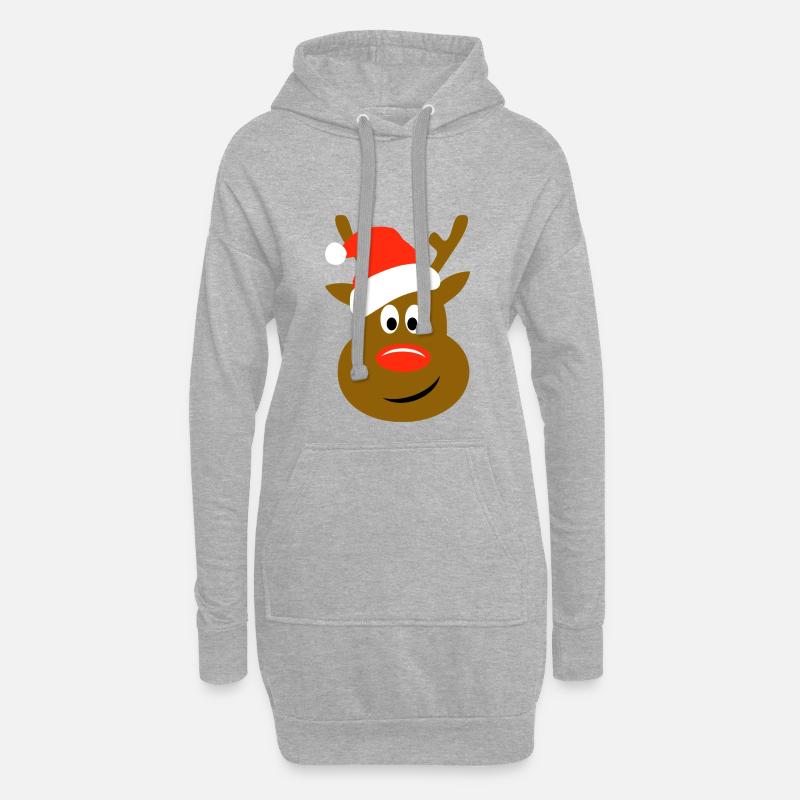 Elch - Hoodie-Kleid - Grau meliert