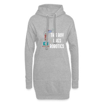 Junge mag Robotik, Maschinenbau - Hoodie-Kleid - Grau meliert - Vorne