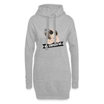 Mops: Nö, einfach nö. - Hoodie-Kleid - Grau meliert - Vorne