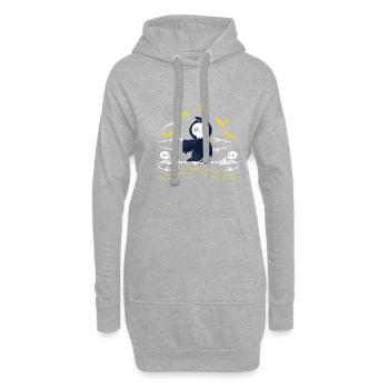 Grim Reaper Squelette Ficphilia. Poison - Sweat-shirt à capuche long Femme - gris chiné - Devant