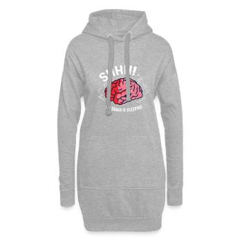 Brain Sleeps Sleeping Cap Gift - Hoodie Dress - heather grey - Front