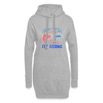 Denken Sie an Fliegenfischen Fisherman Angler - Hoodie-Kleid - Grau meliert - Vorne