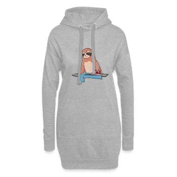 Paresseux à repasser pour la maison Lazy Cute - Sweat-shirt à capuche long Femme - gris chiné - Devant