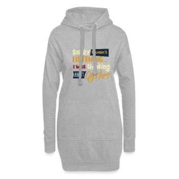 Penser aux huîtres Seafood Chef Funny Saying - Sweat-shirt à capuche long Femme - gris chiné - Devant