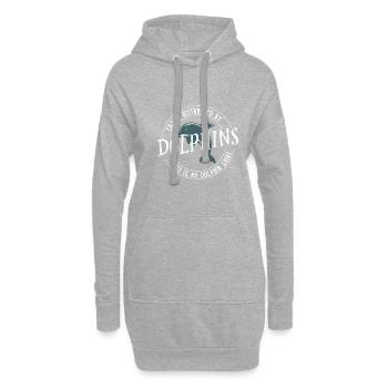 Mignon dauphins Animaux marins Animaux sauvages - Sweat-shirt à capuche long Femme - gris chiné - Devant