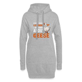 Thinking About Geese Bird Nature - Hoodie Dress - heather grey - Front