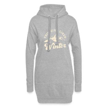 Une fille aime le thé douillet des jours d'hiver - Sweat-shirt à capuche long Femme - gris chiné - Devant