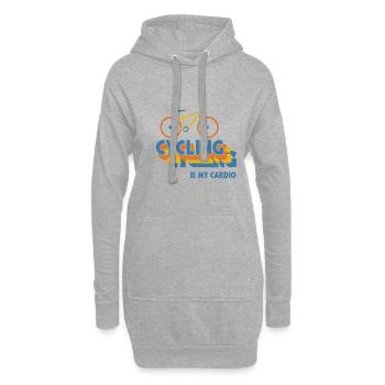 Le cyclisme comme cardio-ironique, expression - Sweat-shirt à capuche long Femme - gris chiné - Devant