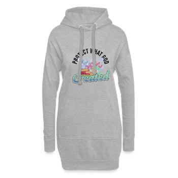 Protégez la création de Dieu, le christianisme, la - Sweat-shirt à capuche long Femme - gris chiné - Devant