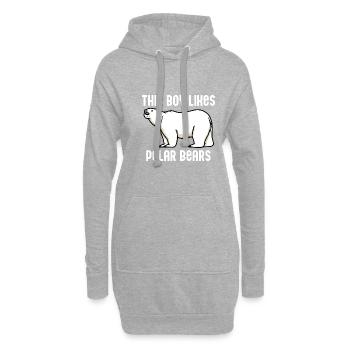 Junge mag Eisbären Expedition Wildnis - Hoodie-Kleid - Grau meliert - Vorne