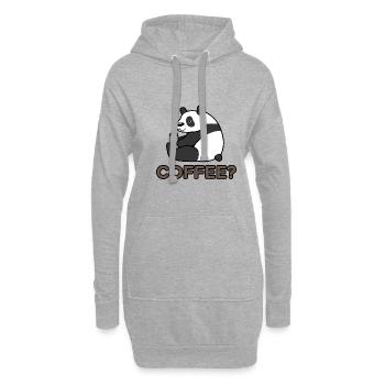 Panda und Kaffee Koffein Wildlife Lazy Office - Hoodie-Kleid - Grau meliert - Vorne