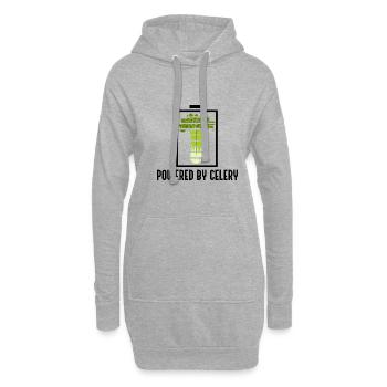 Angetrieben von: Sellerie, Pflanzenfutter, - Hoodie-Kleid - Grau meliert - Vorne