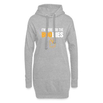 Hier für Tölpel Lustige Person Geschenk - Hoodie-Kleid - Grau meliert - Vorne