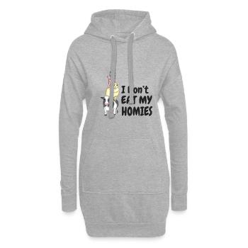 I Don't Eat My Homies Tierschutz Veganer - Hoodie-Kleid - Grau meliert - Vorne