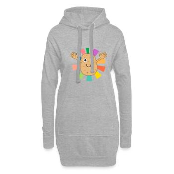 Design rétro de pommes de terre, légumes, cuisine - Sweat-shirt à capuche long Femme - gris chiné - Devant
