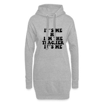 Lustiges Lehrer - Hoodie-Kleid - Grau meliert - Vorne