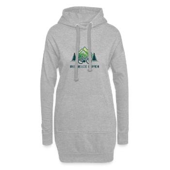 Die Berge rufen - Fahrradmotiv - Hoodie-Kleid - Grau meliert - Vorne