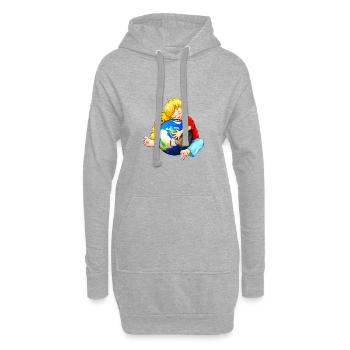 Mama Erde, wir haben dich ganz doll lieb !!! - Hoodie-Kleid - Grau meliert - Vorne