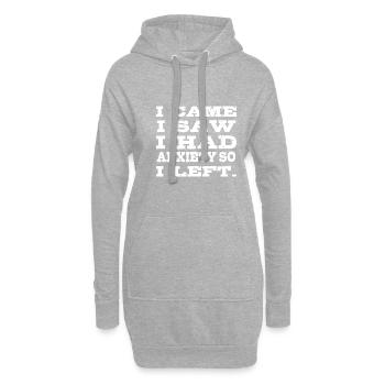 J’ai eu peur Fort et combattant poison - Sweat-shirt à capuche long Femme - gris chiné - Devant