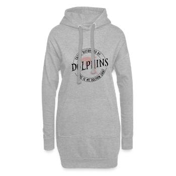 Distrait par les dauphins Animaux marins Océan - Sweat-shirt à capuche long Femme - gris chiné - Devant