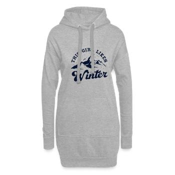Une fille aime le thé douillet des fêtes d'hiver - Sweat-shirt à capuche long Femme - gris chiné - Devant