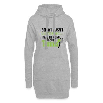 Je pense à un joueur de tennis, à un sport - Sweat-shirt à capuche long Femme - gris chiné - Devant